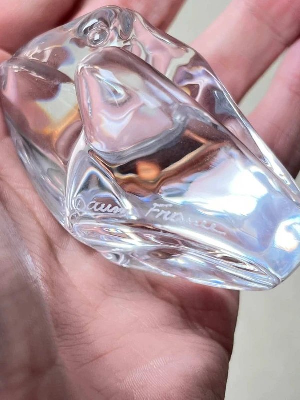 Figurine grenouille en cristal Daum vintage - presse papier-photo-5