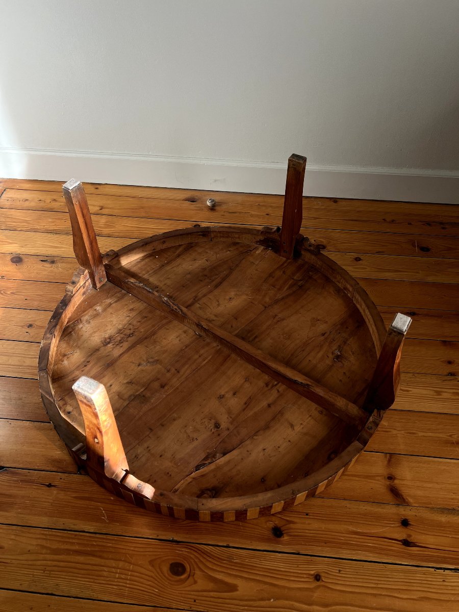Round Coffee Table In Elm Burl, Art Deco Decorative Work - 1941-photo-6