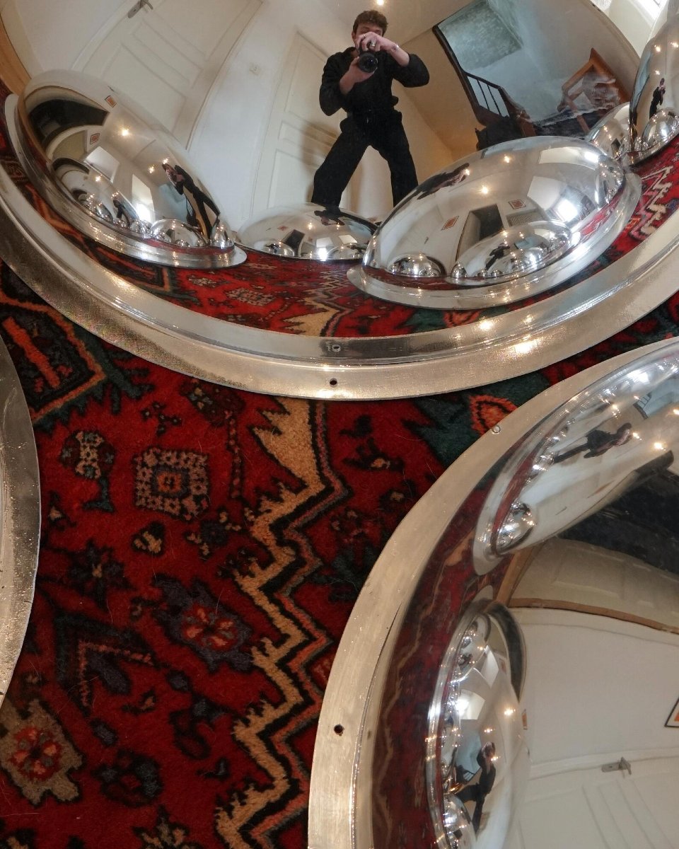 Miroir convexe 360° œil de sorcière - design panorama industriel - Diamètre 60cm-photo-3