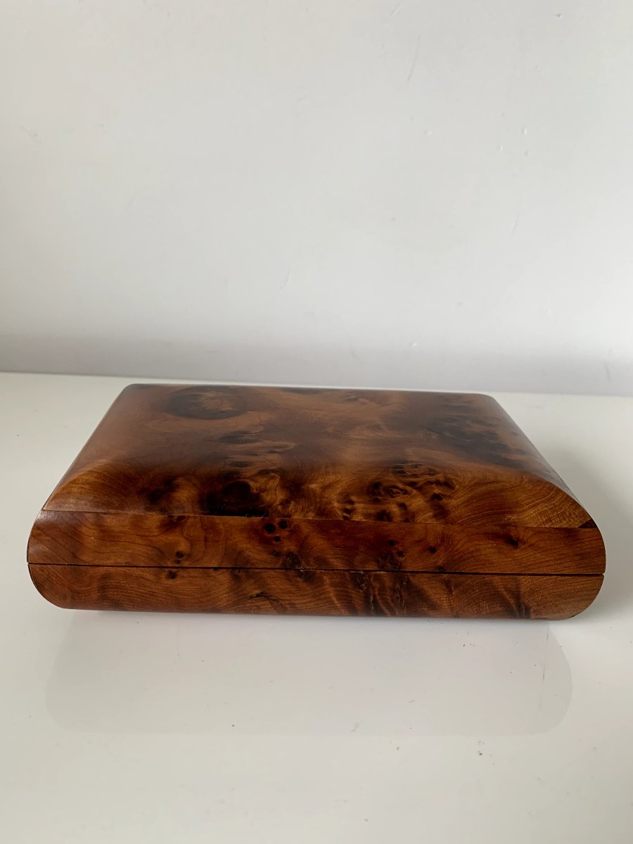 Boîte à bijoux en bois de thuya – Travail vintage XXème-photo-3