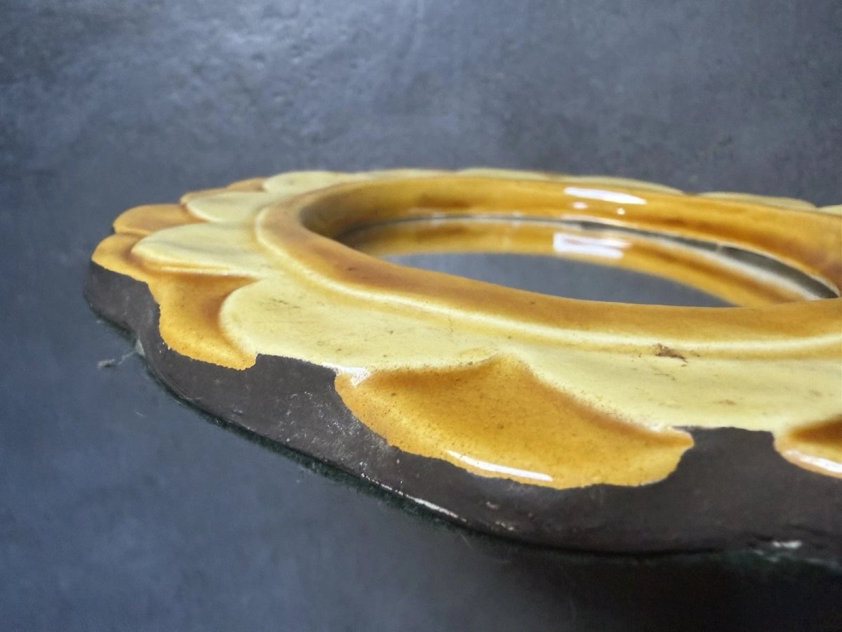 Ceramic Hand Mirror "camélia" By Mithé Espelt - Circa 1965-photo-5