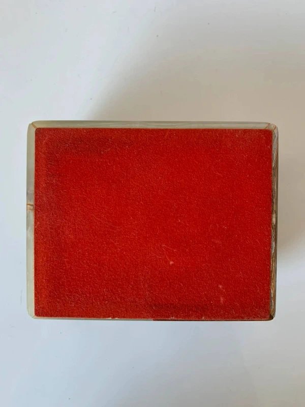 Bo&icirc;te &agrave; bijoux en marbre / onyx vert rectangulaire - Ann&eacute;es 60/70-photo-5