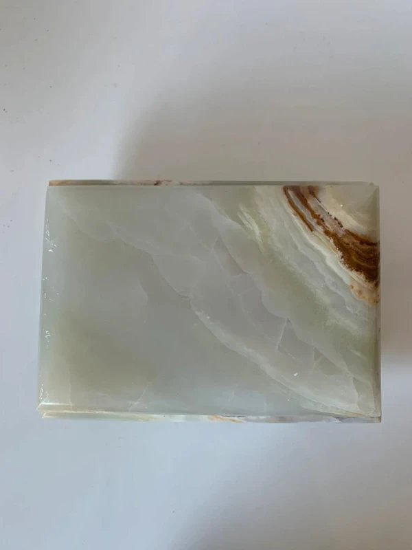 Boîte à bijoux en marbre / onyx vert rectangulaire - Années 60/70-photo-5