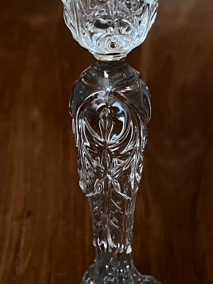 Antique Vallerysthal Glass Candlestick - 23 Cm-photo-7