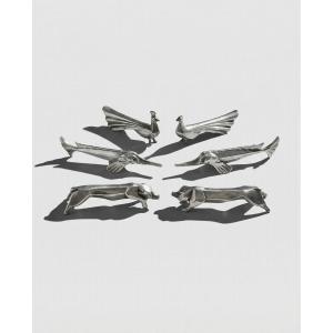 6 porte-couteaux Art Déco métal argenté – Gallia (Maison Christofle), dessinés par Sandoz