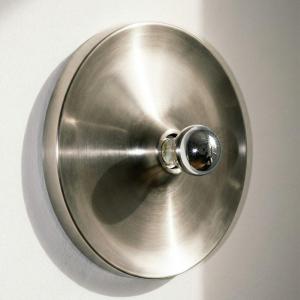 Modernist Disc Wall Sconce In The Style Of Charlotte Perriand – Space Age Silver – Diameter 35cm