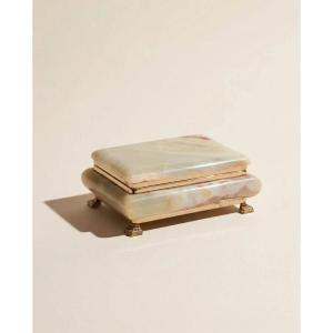 Boîte à bijoux en marbre / onyx vert rectangulaire - Années 60/70