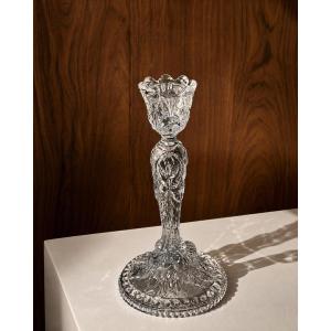 Antique Vallerysthal Glass Candlestick - 23 Cm
