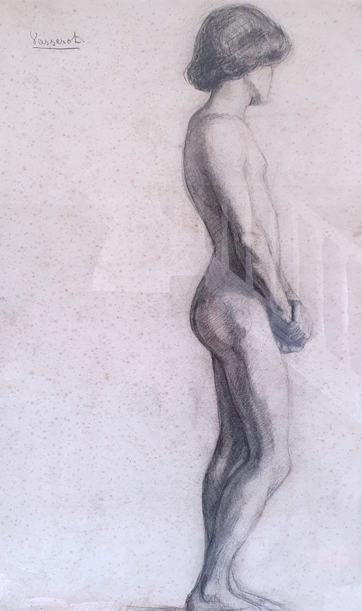 French School From The Beginning Of The 20th Century, Large Study Of A Male Nude 