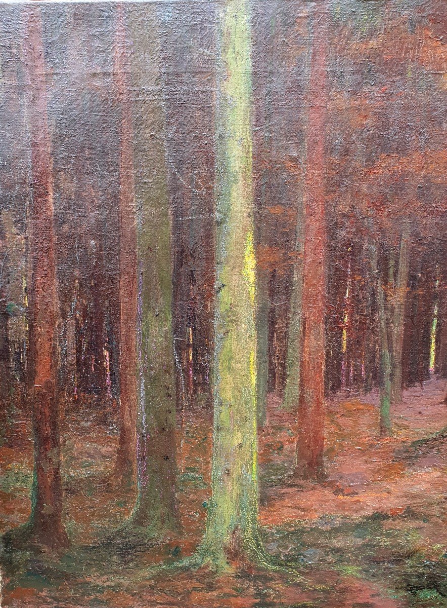 Large Symbolist Landscape - Moonlight Forest-photo-2