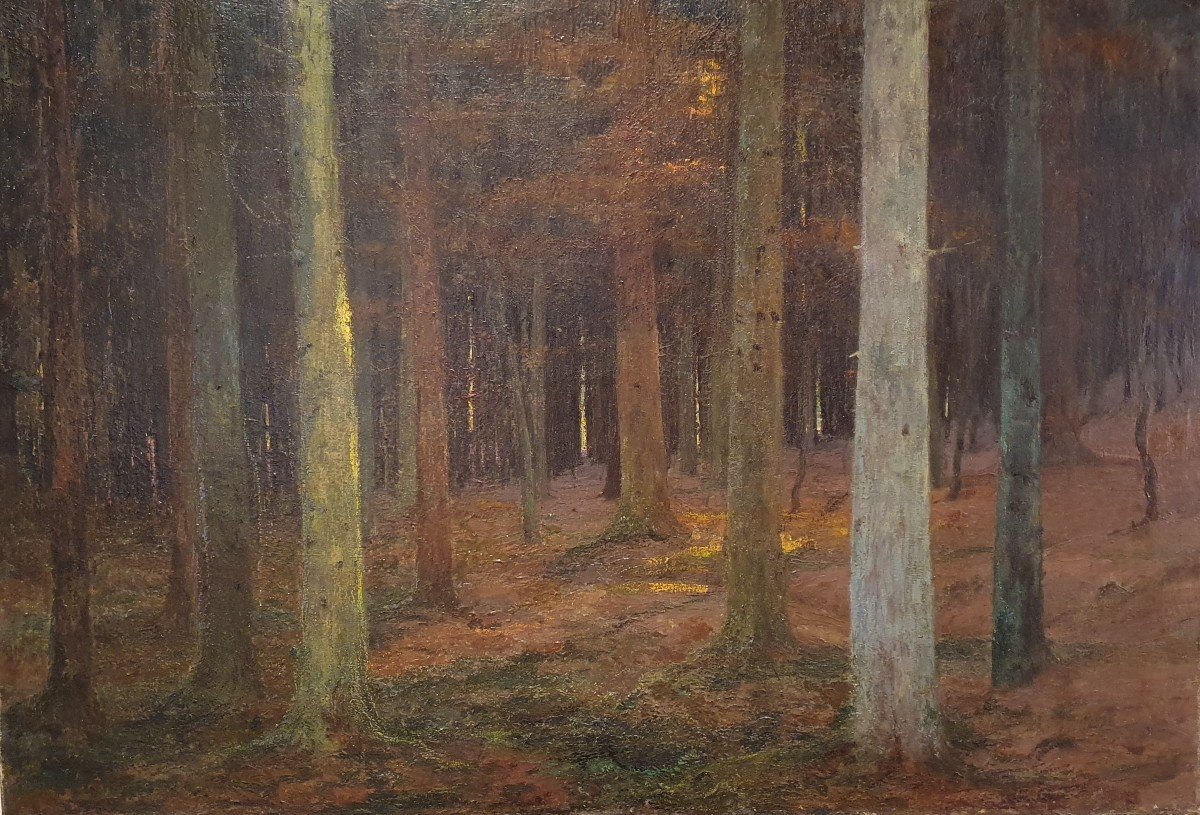 Large Symbolist Landscape - Moonlight Forest