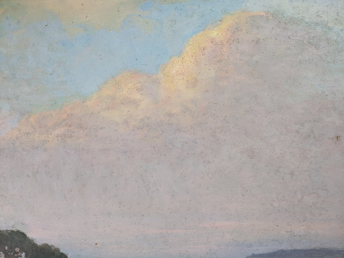 Hippolyte Berteaux, Evening Lights On The Coast-photo-4