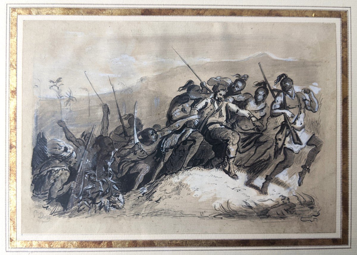 Gustave Doré, Attack Of A White Man By Natives-photo-2