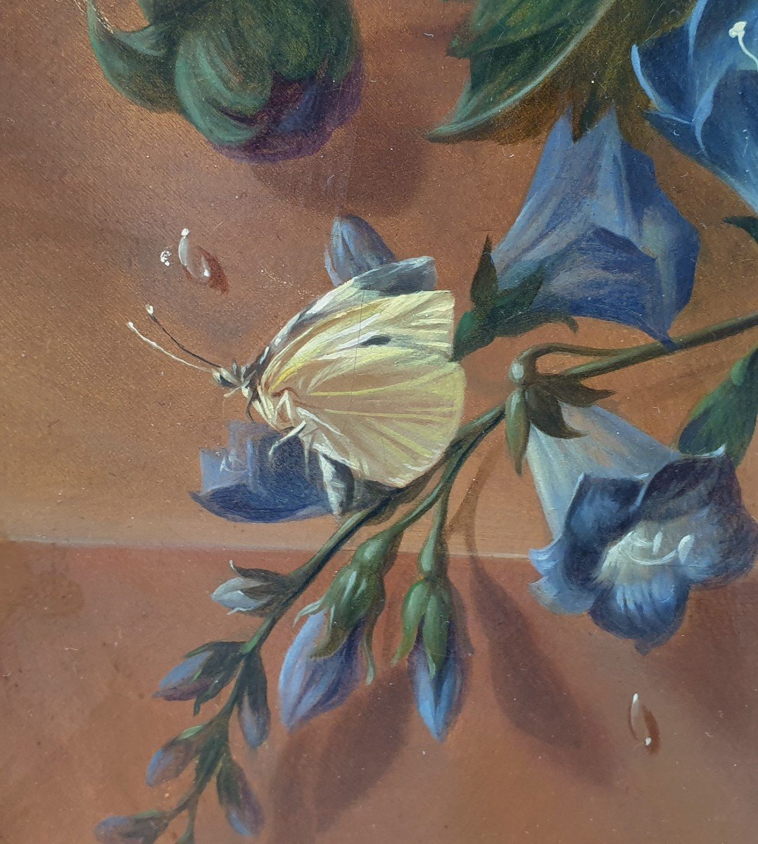 Gabriel DUDAN - Bouquet de roses, digitales, coquelicots, violettes et marguerites-photo-7