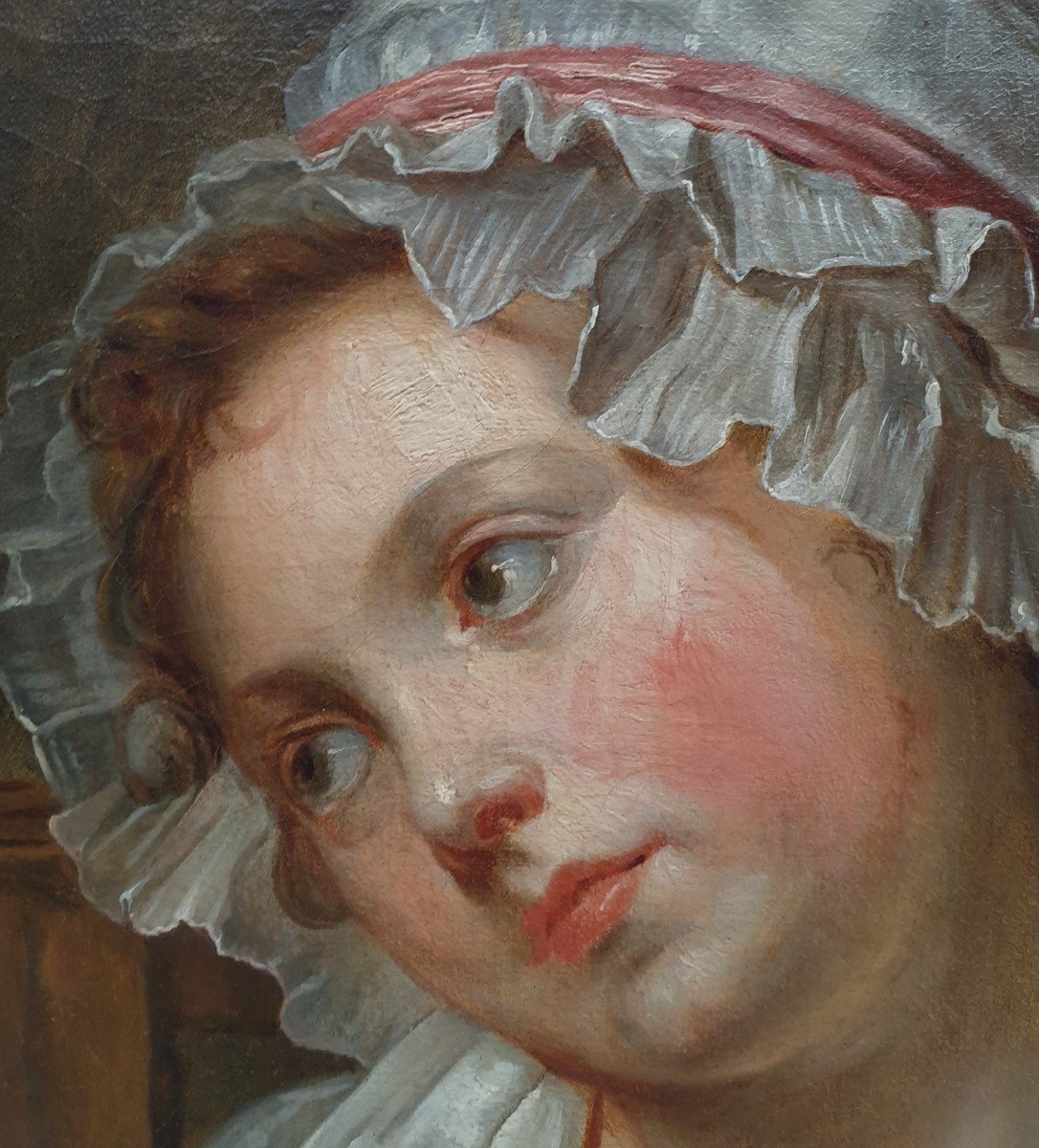 Ecole française de la fin du XVIIIe (d'après Jean-Baptiste GREUZE) - Portrait d'une jeune fille-photo-2