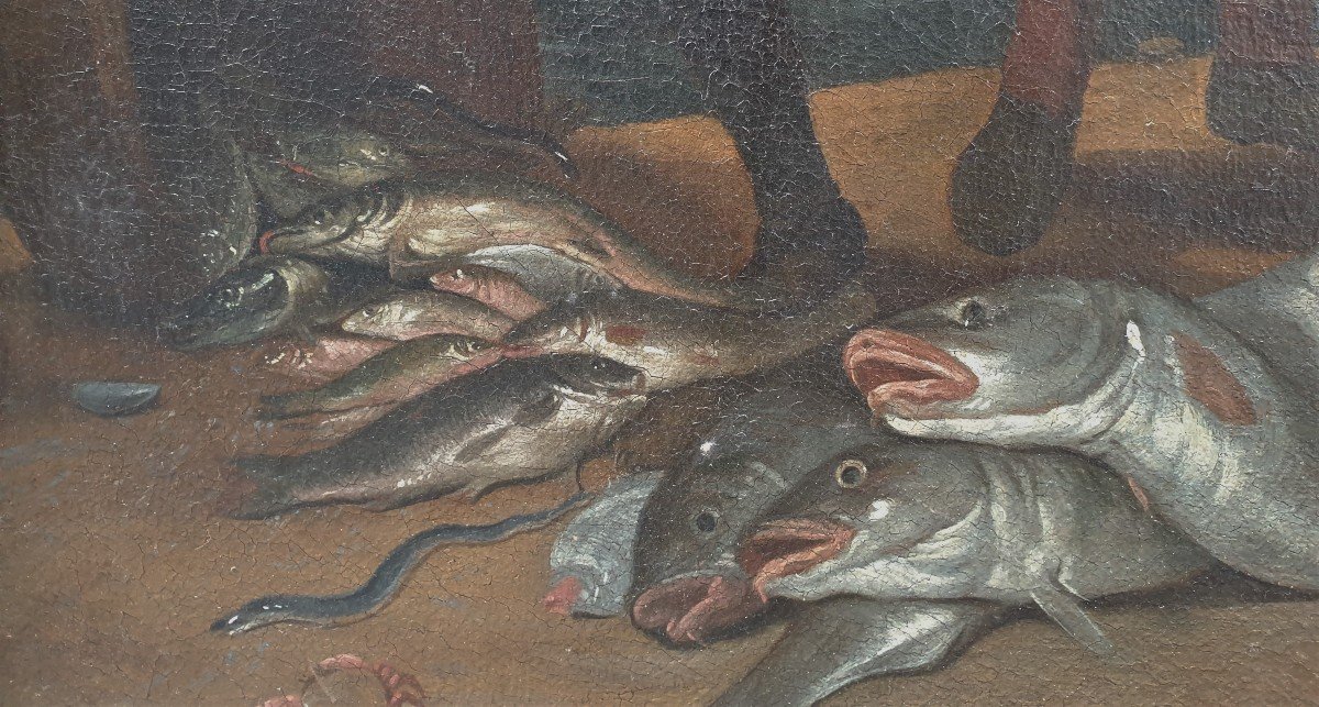 Ecole flamande du XVIIIe siècle d'après David TENIERS le Jeune - Le retour de la pêche-photo-3