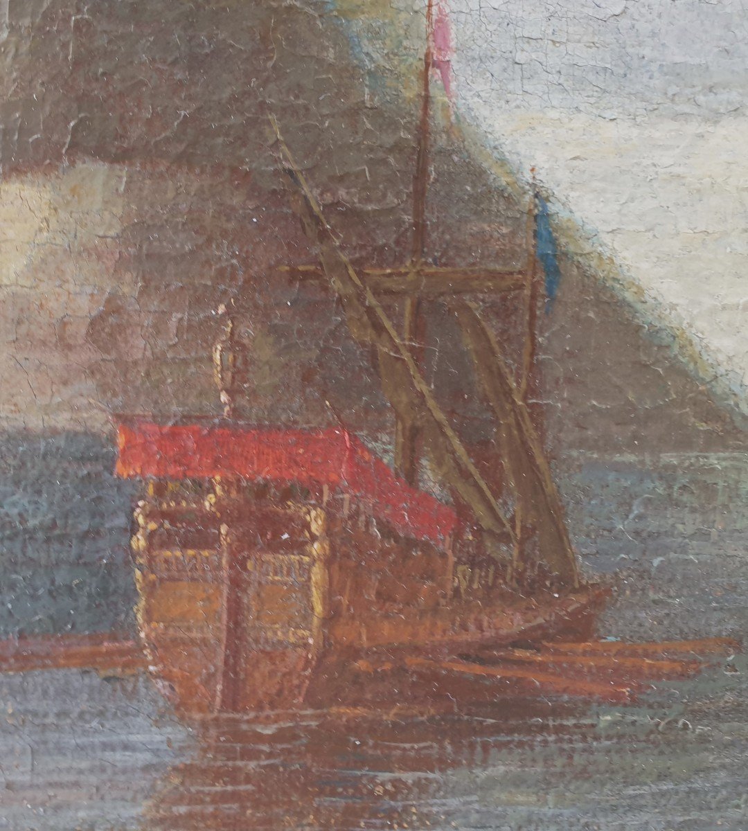 Ecole hollandaise du XVIIIe siècle - Un navire turc devant une forteresse sur une île-photo-1
