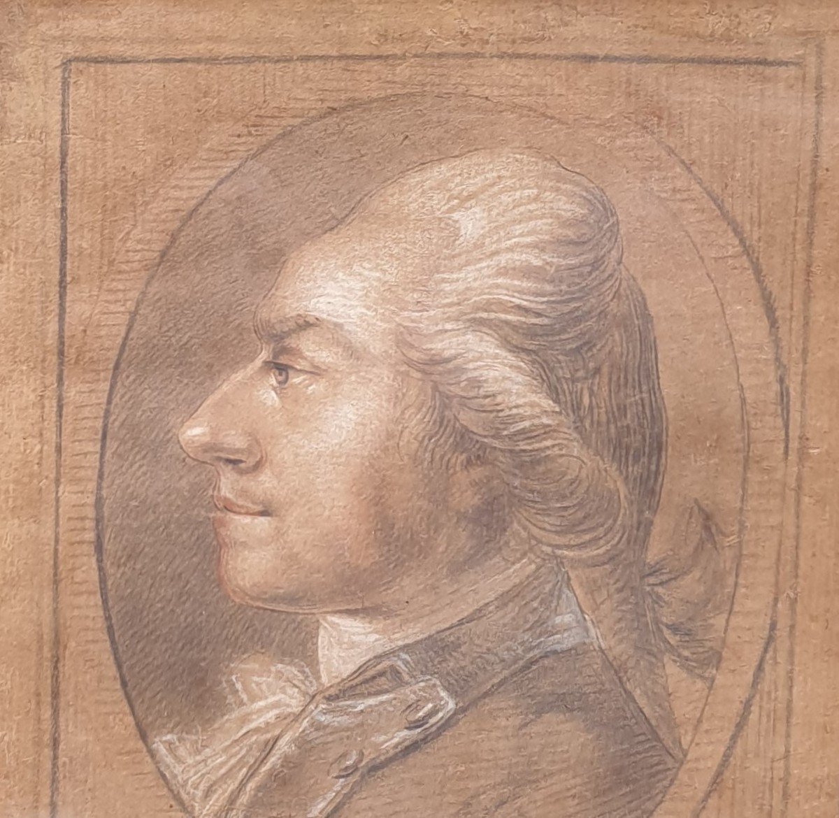 Ecole française du XVIIIe siècle - Portrait d'Augustin d'Herbez dit Saint-Aubin-photo-4