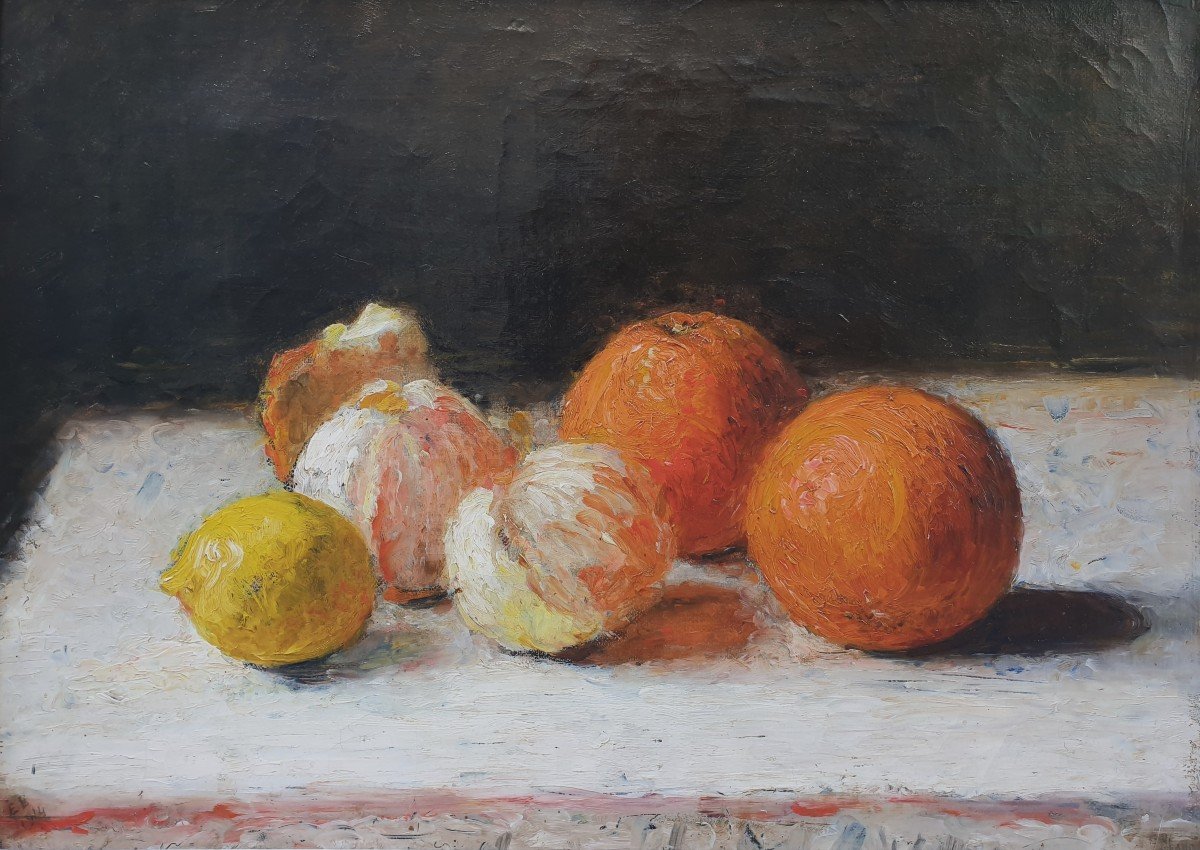 French School From The Beginning Of The 20th Century - Still Life With Oranges And Lemons-photo-2