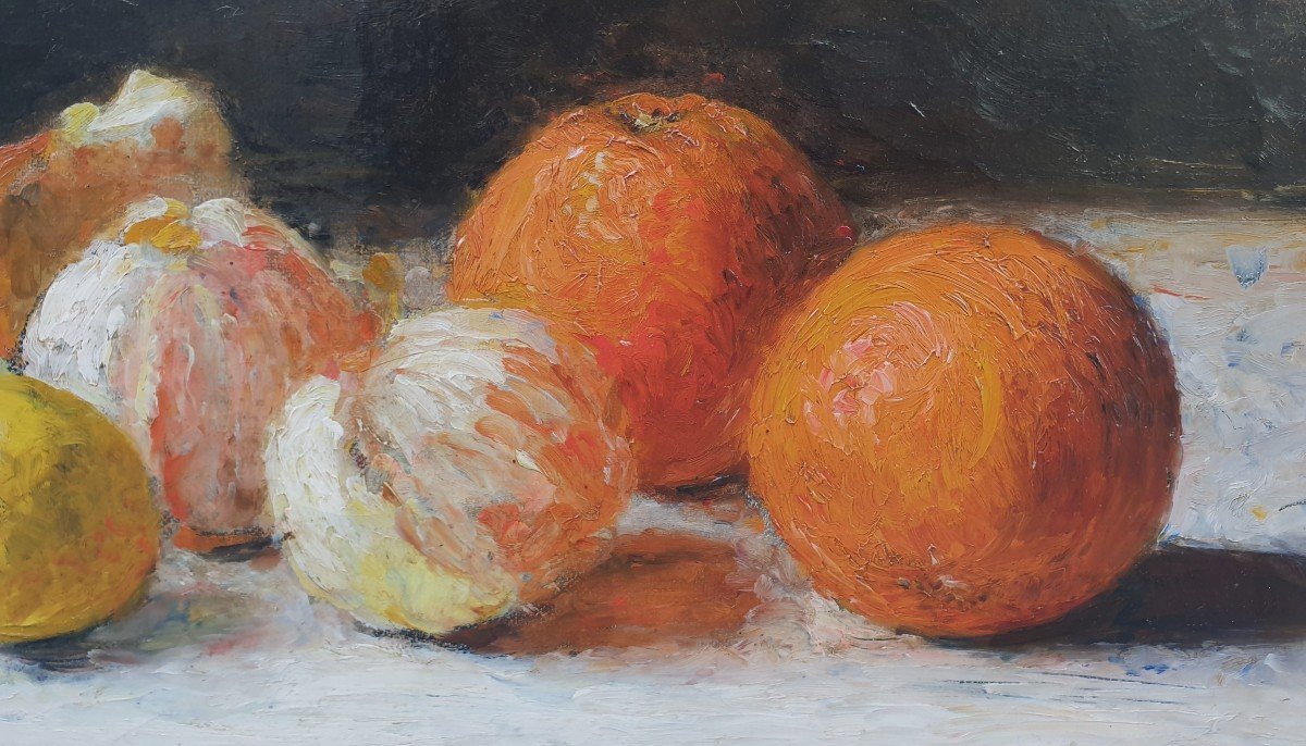 French School From The Beginning Of The 20th Century - Still Life With Oranges And Lemons-photo-3