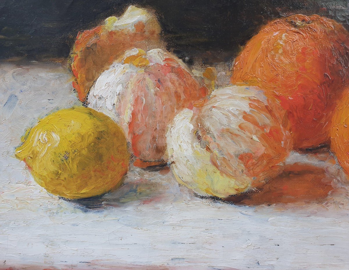 French School From The Beginning Of The 20th Century - Still Life With Oranges And Lemons-photo-4