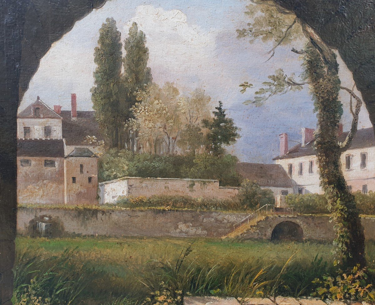 Ecole française du milieu du XIXe siècle - Paysage près de Fontainebleau-photo-2