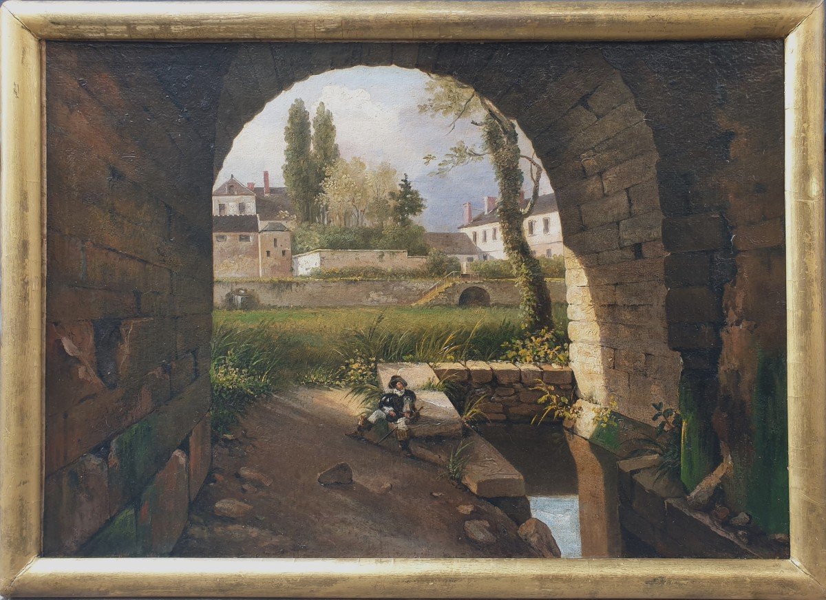 Ecole française du milieu du XIXe siècle - Paysage près de Fontainebleau-photo-2