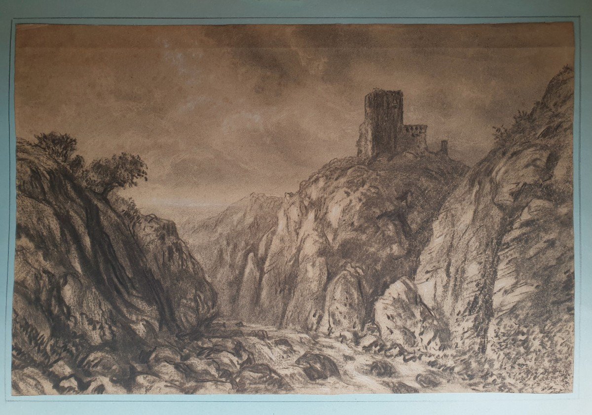 Alexandre-gabriel Decamps (attributed To)- Landscape With A Fortress 