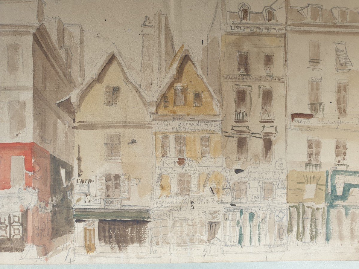 Antoine-baptiste Petit - View Of The Rue Saint-denis District In The 1830s-photo-4