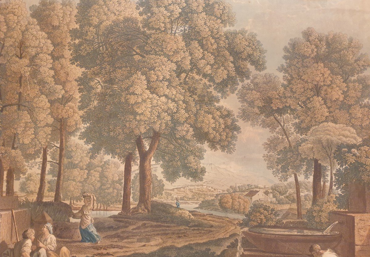 Jean Pierre Marie JAZET (d'après Nicolas POUSSIN) - Les loisirs champêtres-photo-1
