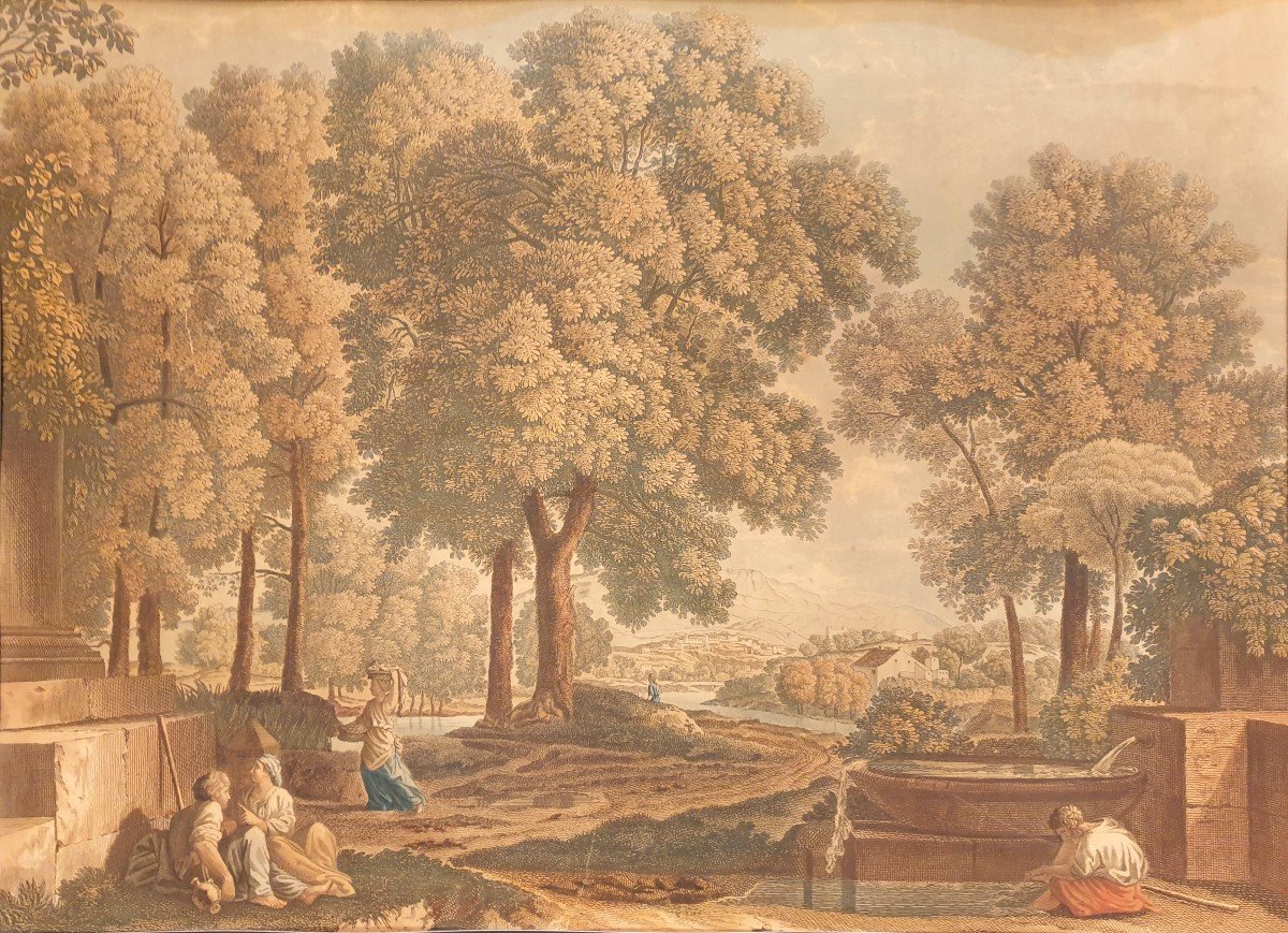 Jean Pierre Marie JAZET (d'après Nicolas POUSSIN) - Les loisirs champêtres