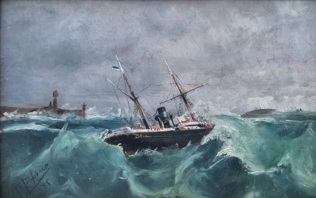 Francisco BLASCO - Un bateau espagnol par une mer agitée