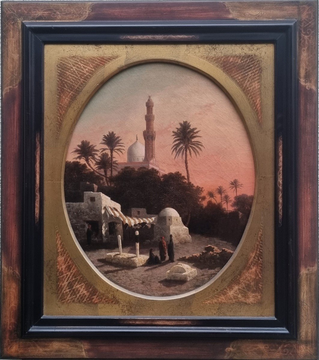 Alexandre CURT - Paysage avec une mosquée au Caire -photo-2