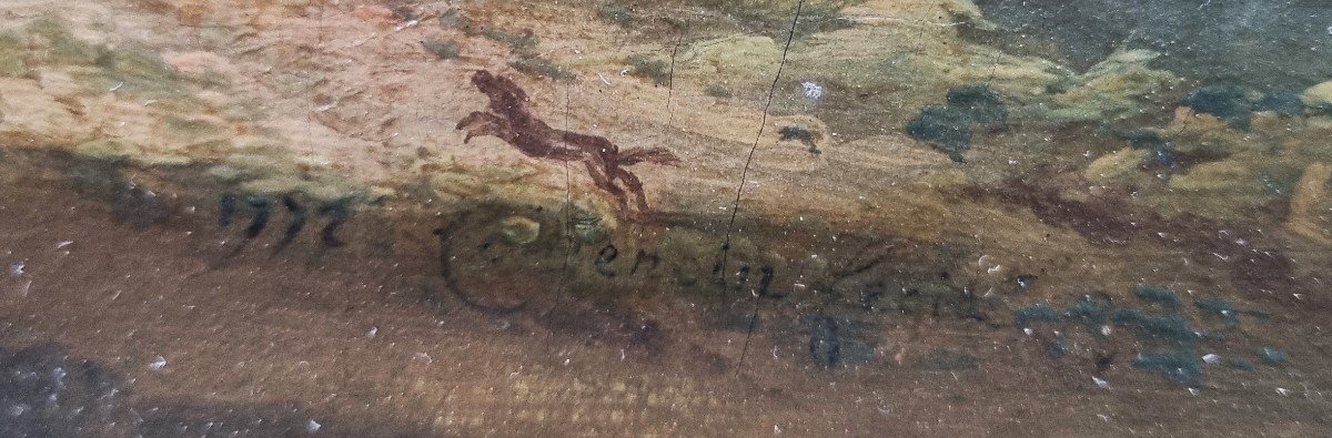 French Or Italian School Of The 18th Century - Animated Landscape With A Ruin -photo-2