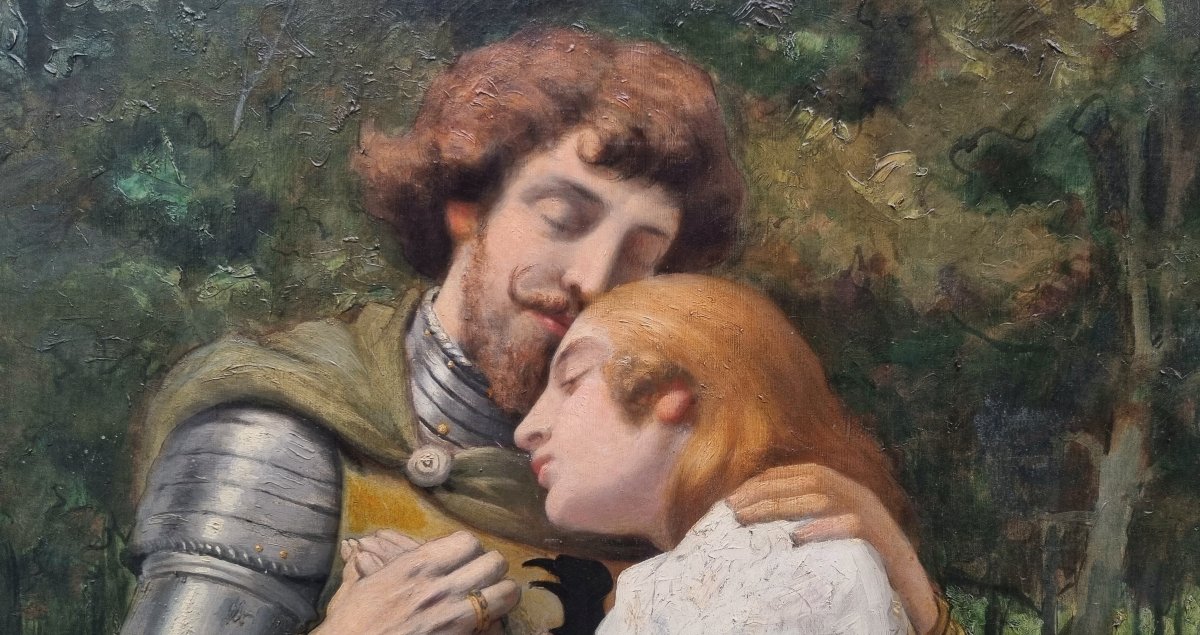 Ecole française de la fin du XIXe siècle - Les adieux du chevalier-photo-4
