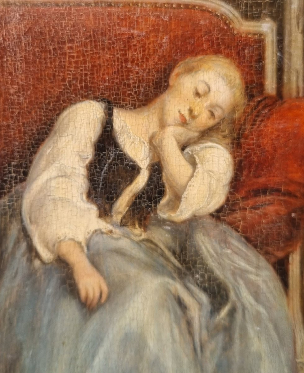 Ecole française de la seconde moitié du XIXe siècle - La sieste-photo-2