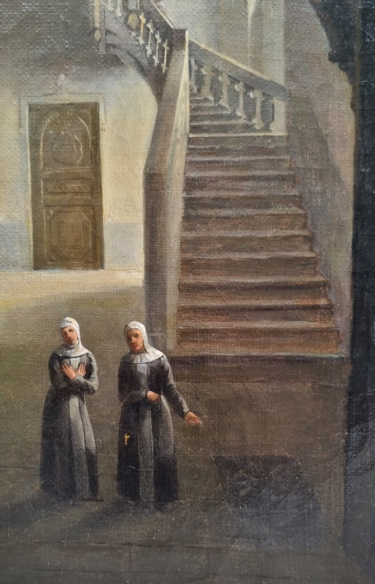 François-marius Granet (entourage Of) - Interior Of A Convent With Nuns-photo-4