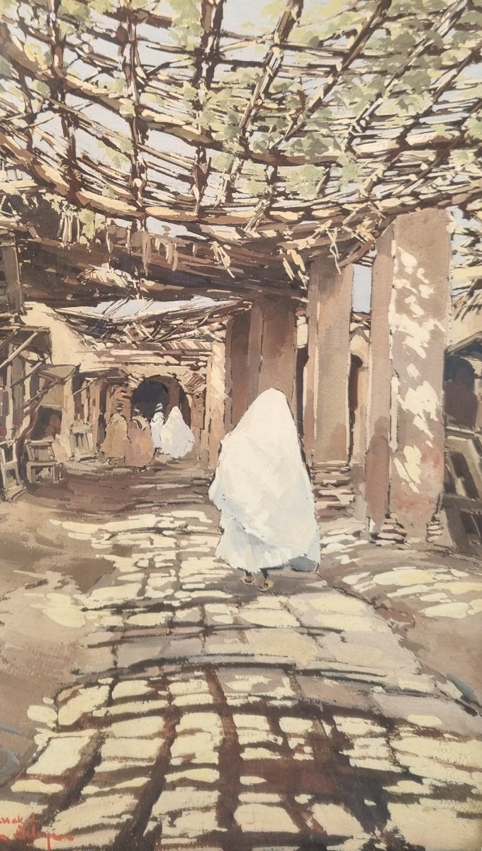 Théophile Jean DELAYE - Souk à Marrakech-photo-3