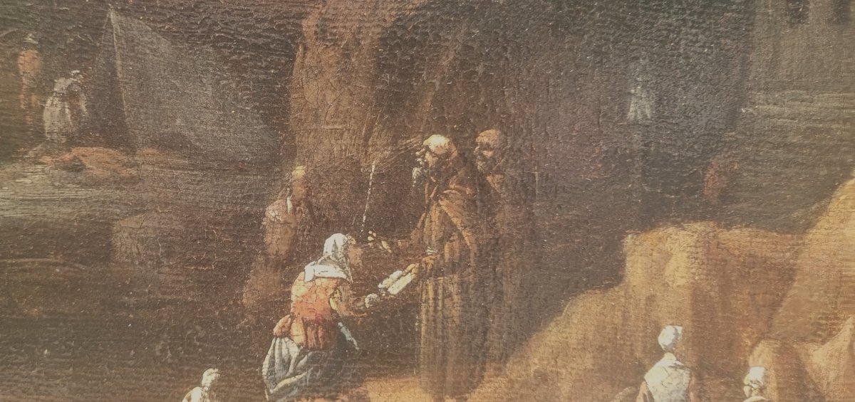Cornelis Huysmans (attributed To) - Landscape With Pilgrims Visiting Hermits-photo-4
