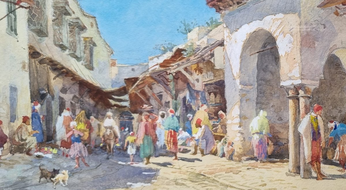 Alfred BRUNET-DEBAINES - La rue Sidi El Bechir à Tunis en 1901-photo-1