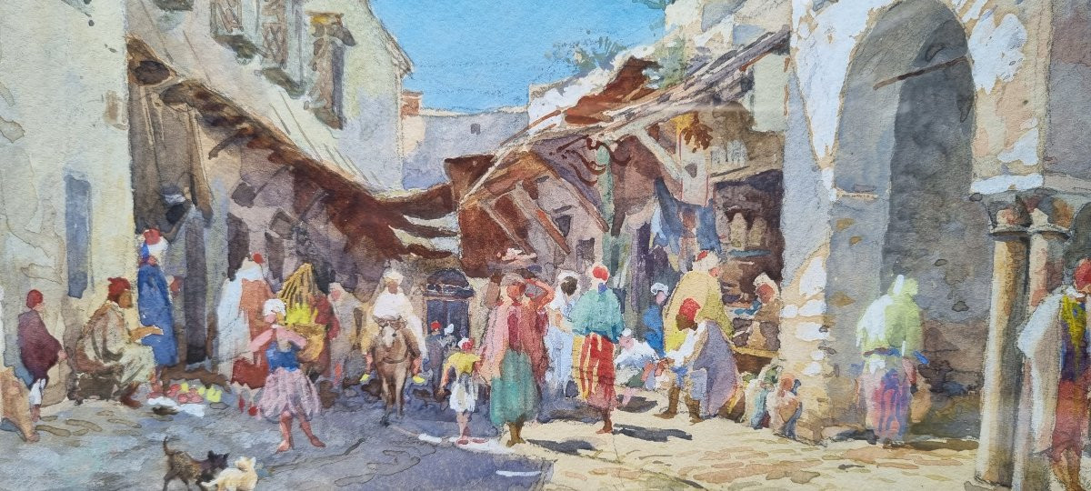 Alfred BRUNET-DEBAINES - La rue Sidi El Bechir à Tunis en 1901-photo-2