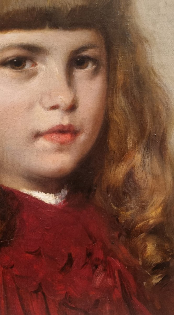 Paul Mathey - Portrait Of A Young Girl In A Red Cap-photo-4