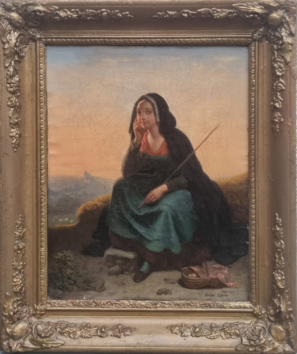 André Cholet - A Little Milkmaid From The Bordeaux Area (circa 1840)-photo-2
