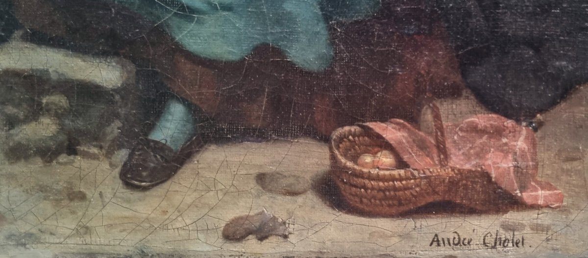 André Cholet - A Little Milkmaid From The Bordeaux Area (circa 1840)-photo-4