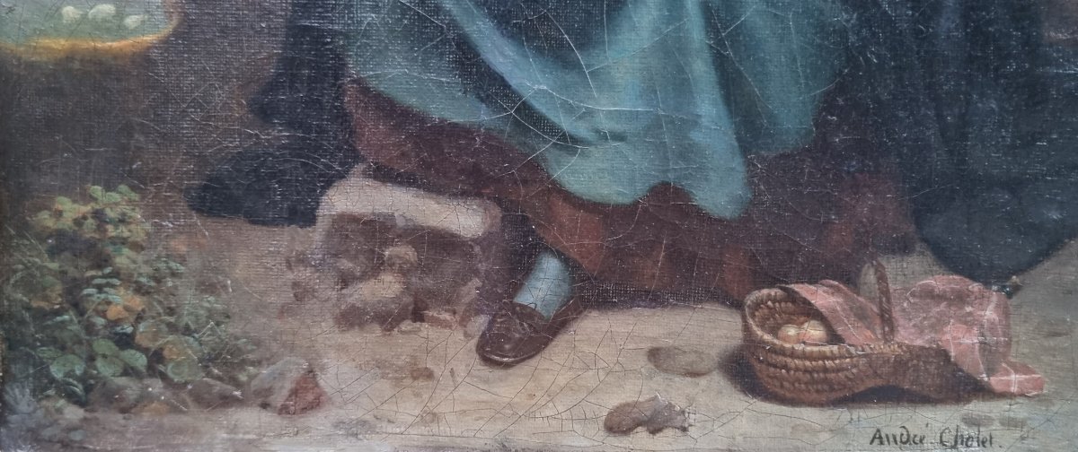 André Cholet - A Little Milkmaid From The Bordeaux Area (circa 1840)-photo-1