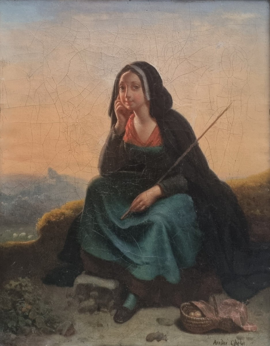 André Cholet - A Little Milkmaid From The Bordeaux Area (circa 1840)