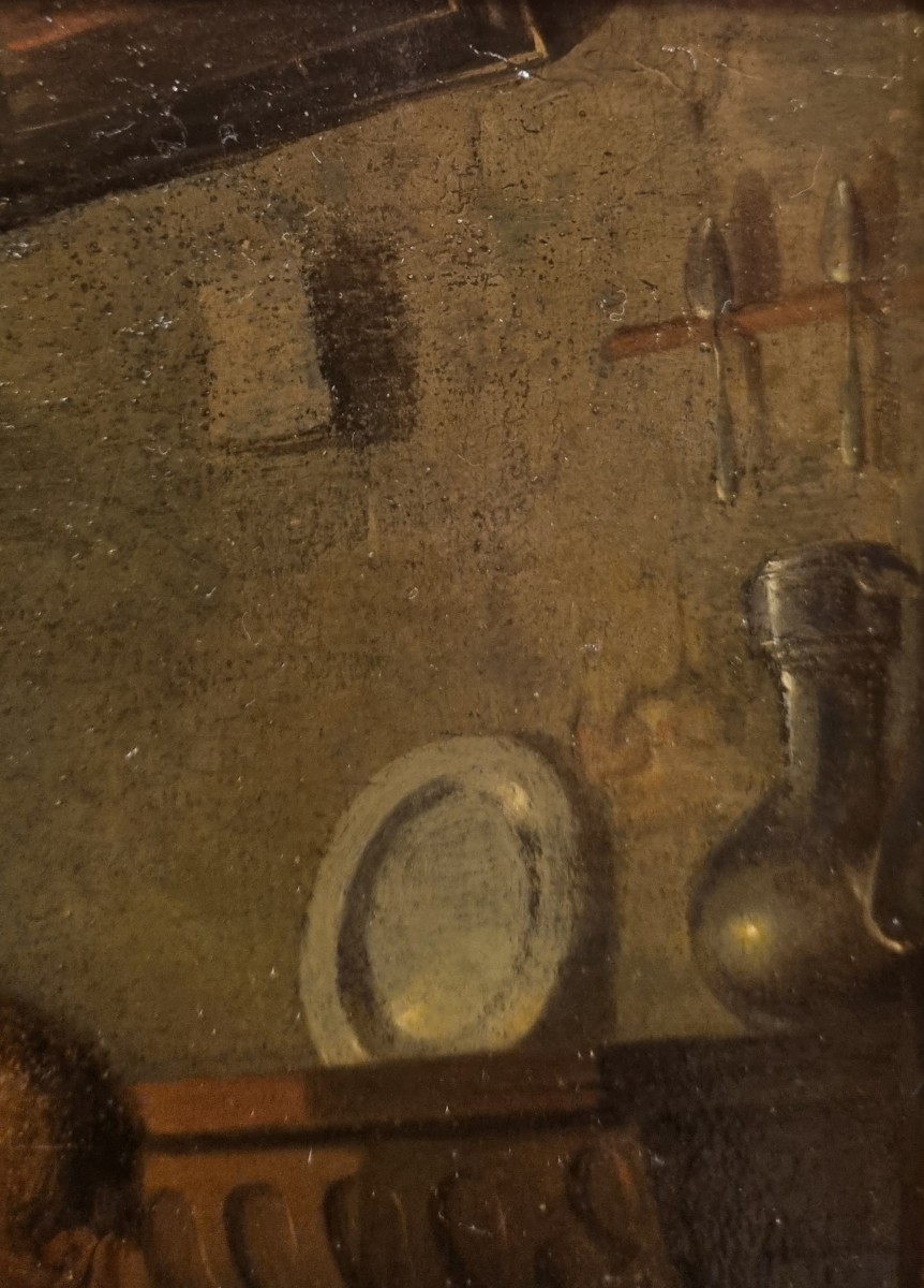 19th-century German Or English School - Candlelit Tavern Scene-photo-3