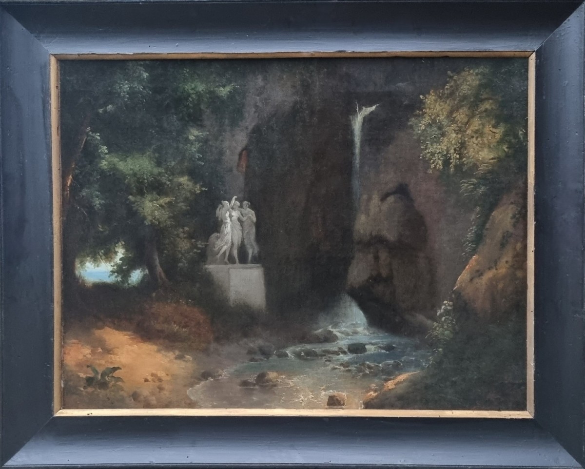 Achille Giroux ( Attributed To) - Landscape With Three Graces-photo-2