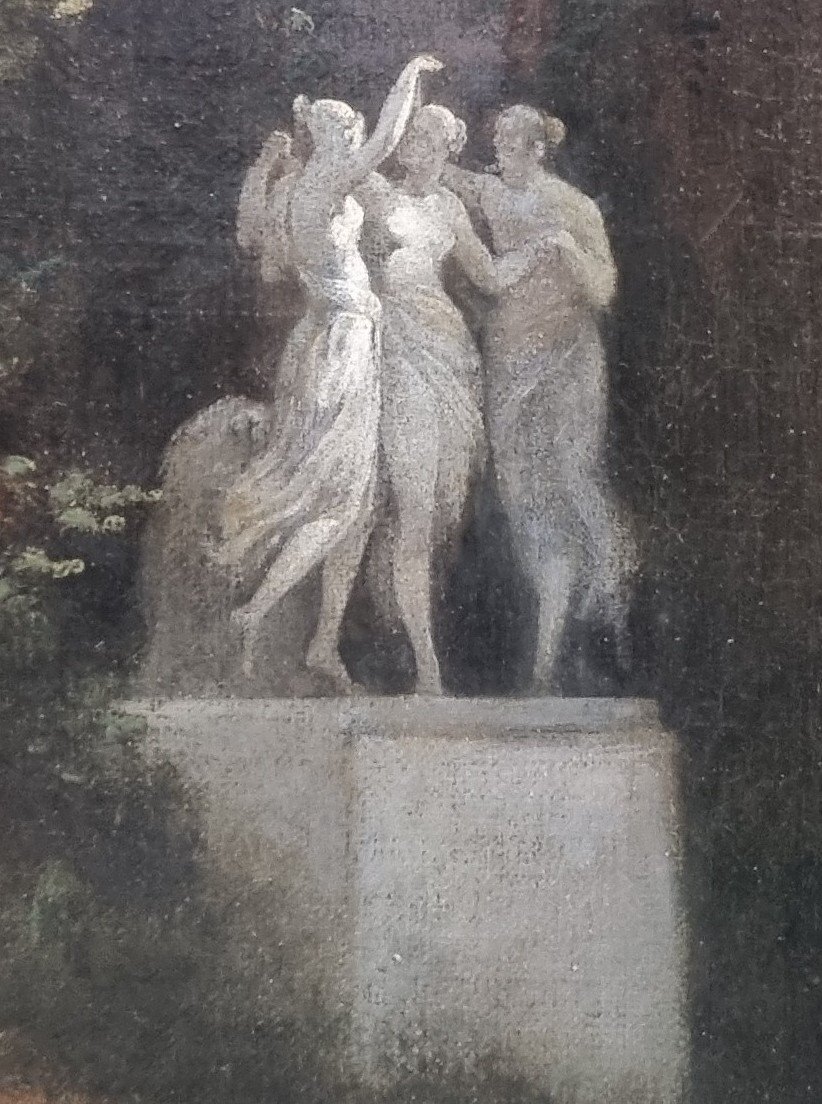 Achille Giroux ( Attributed To) - Landscape With Three Graces-photo-3