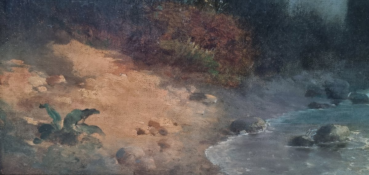 Achille Giroux ( Attributed To) - Landscape With Three Graces-photo-3